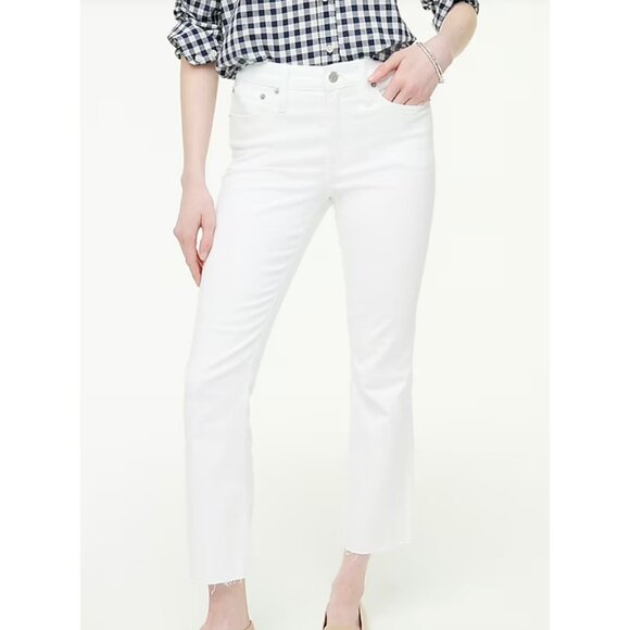 J. Crew Factory Denim - J.Crew $118 Flare Crop Jean In Stretch White Size 28 BO933